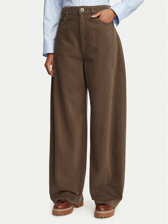 Weekend Max Mara Spodnie materiałowe Ordine 2625136072 Brązowy Regular Fit