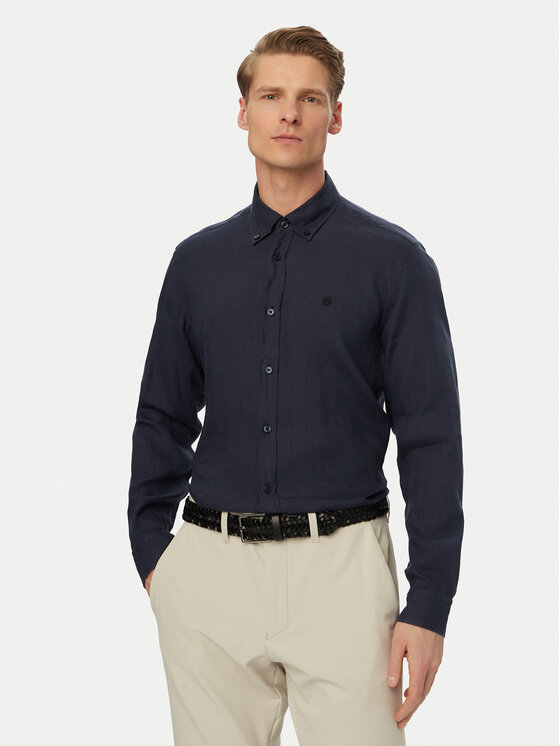 BOSS Koszula H-Liam 50556077 Granatowy Regular Fit