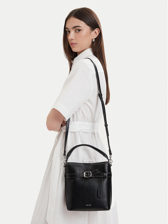 Calvin Klein Torebka Buckle Mini Bucket Crossbody LV04F3550G Czarny