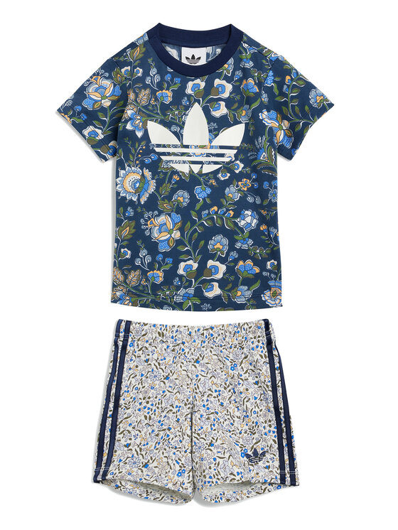 adidas Komplet t-shirt i spodenki Liberty London JY3017 Granatowy Regular Fit