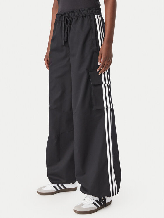 adidas Spodnie dresowe Firebird Adilenium Twill 3S Cargo Trousers KQ6428 Czarny Relaxed Fit