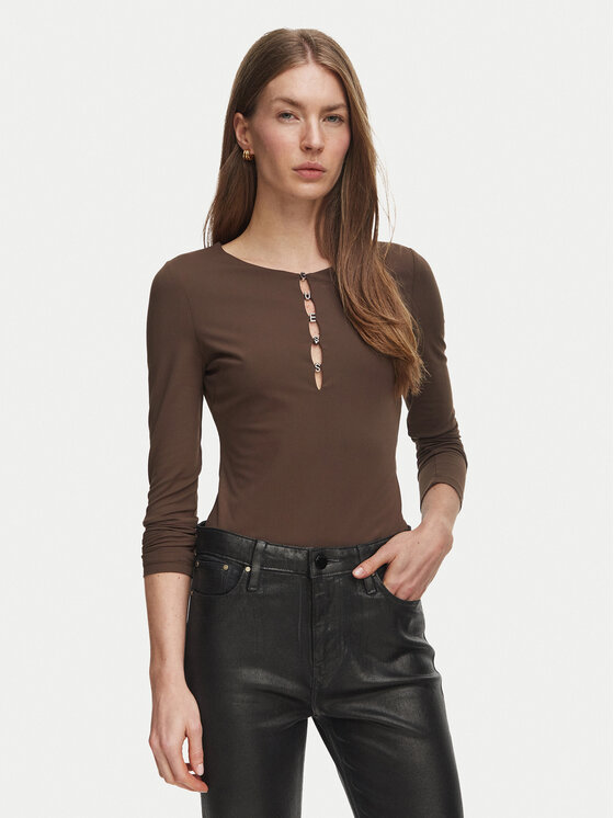 Guess Body W6BP21 K6256 Brązowy Slim Fit
