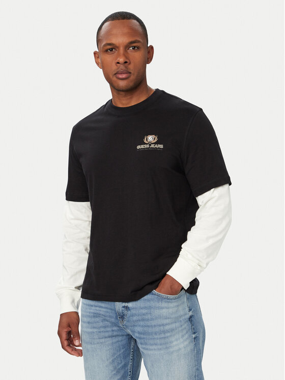 Guess Jeans Longsleeve M6YI04 K3644 Czarny Regular Fit