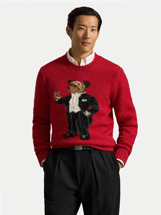 Polo Ralph Lauren Sweter 710B28797001 Czerwony Regular Fit
