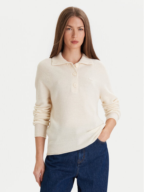 Lacoste Sweter AF4010 Écru Regular Fit