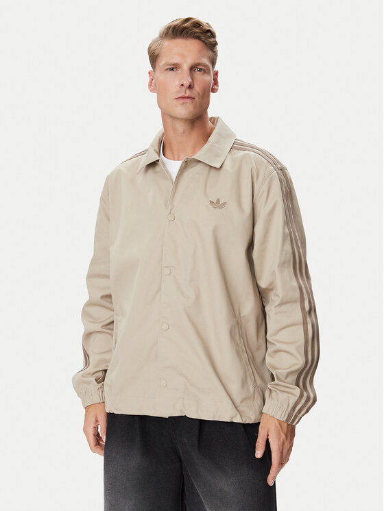 adidas Kurtka przejściowa 3 Stripes Coaches Jacket KS9297 Beżowy Regular Fit