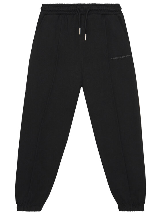 Calvin Klein Jeans Spodnie dresowe Pintuck IB0IB02605 Czarny Relaxed Fit
