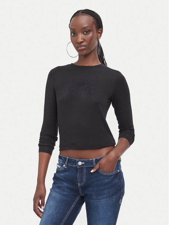 Juicy Couture Bluzka JCWCT226328 Czarny Regular Fit