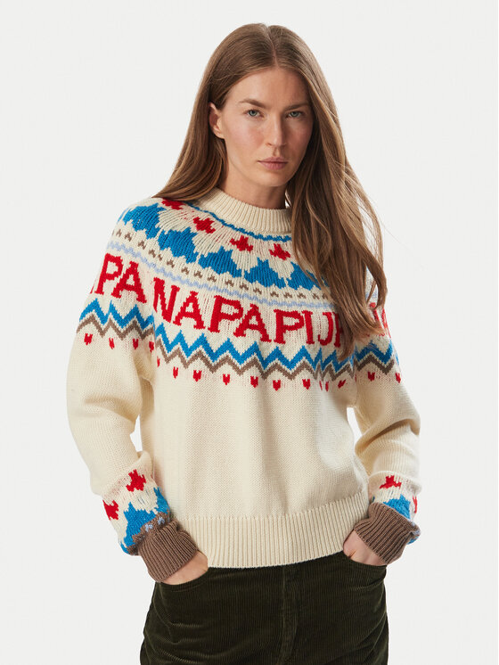 Napapijri Sweter D-Fiames NP0A892S Beżowy jasny Regular Fit