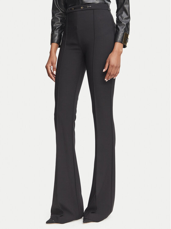 Elisabetta Franchi Spodnie materiałowe PA-197-66E2-V290 Czarny Flared Leg