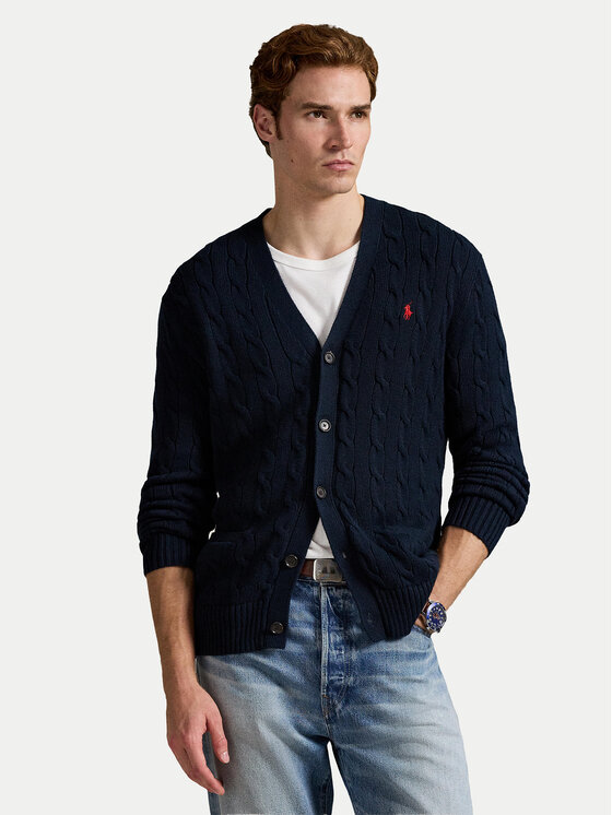 Polo Ralph Lauren Kardigan 710890548004 Granatowy Regular Fit