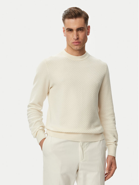 BOSS Sweter H-Lofranco 50565565 Kremowy Regular Fit