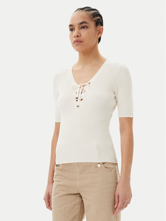 Morgan Sweter 251-MFEMI Beżowy Slim Fit