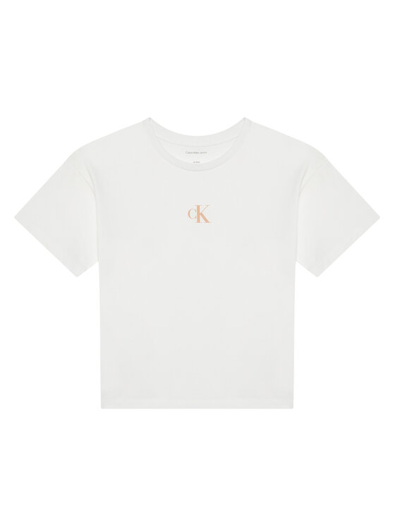 Calvin Klein Jeans T-Shirt IG0IG02136 Biały Boxy Fit