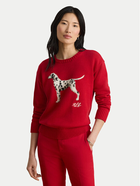 LAUREN RALPH LAUREN Sweter 200B27843001 Czerwony Relaxed Fit