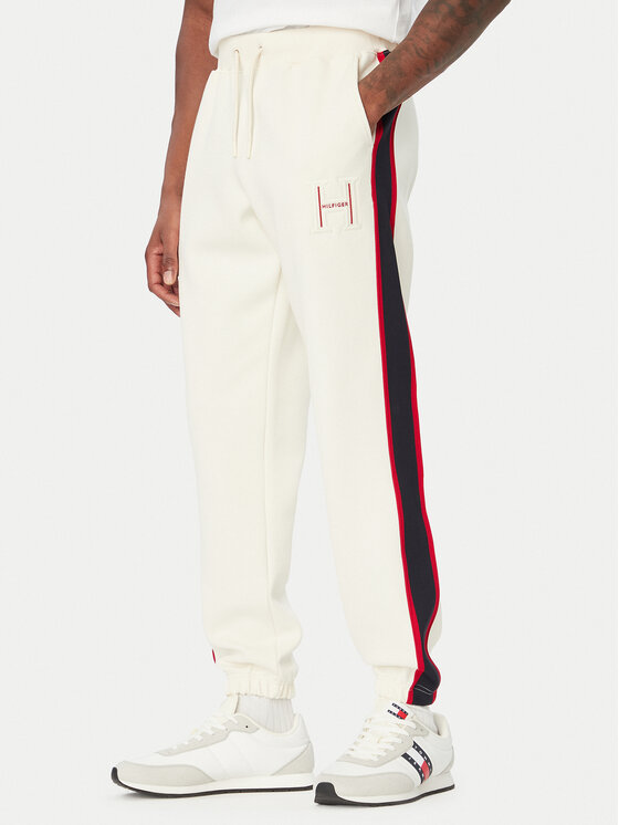 Tommy Hilfiger Spodnie dresowe Pique MW0MW44995 Kremowy Regular Fit