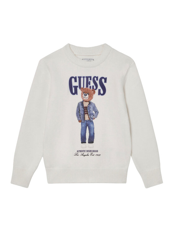 Guess Sweter N6RR01 Z2ZK2 Écru Regular Fit