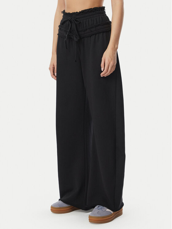 adidas Spodnie dresowe Sst Double Waisted KS9235 Czarny Relaxed Fit
