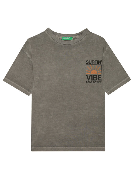 United Colors Of Benetton T-Shirt 3PCMC10N7 Szary Regular Fit