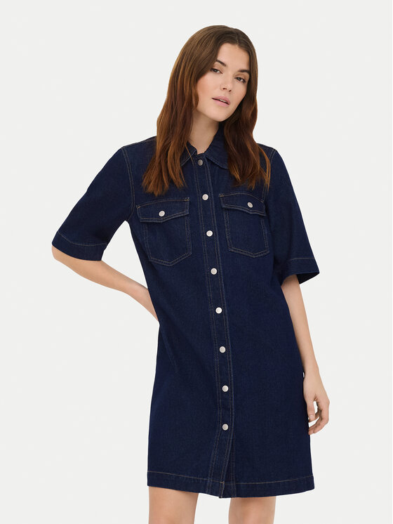 ONLY Sukienka jeansowa Belle 15324384 Granatowy Regular Fit
