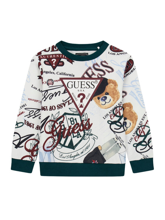 Guess Bluza N6YQ07 K4100 Biały Regular Fit