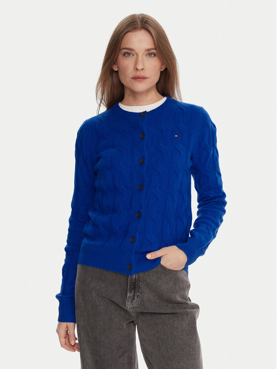 Tommy Hilfiger Kardigan WW0WW47463 Niebieski Regular Fit