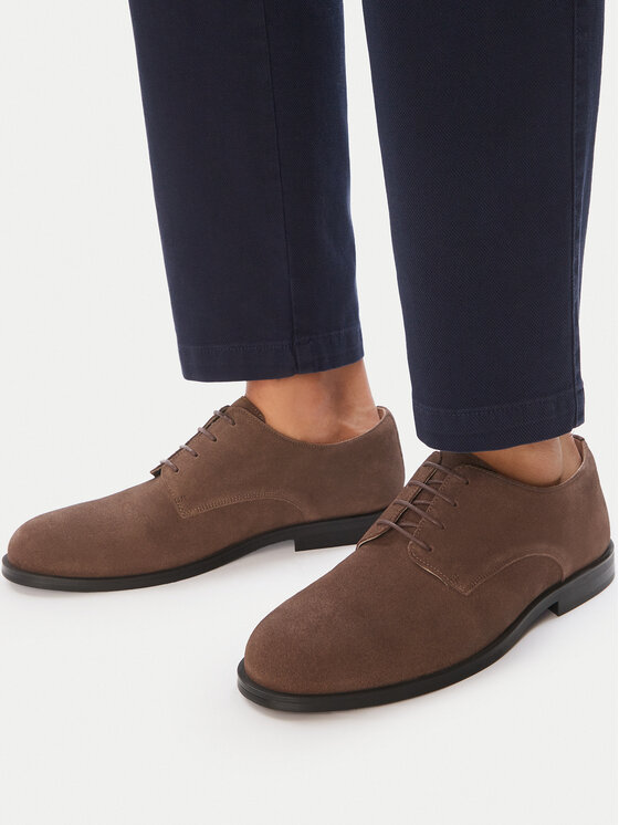 Calvin Klein Półbuty Ess Rubber Derby Su HM0HM02269 Brązowy ciemny