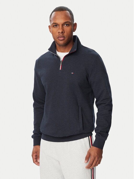 Tommy Hilfiger Bluza Tipping Terry MW0MW44943 Granatowy Regular Fit