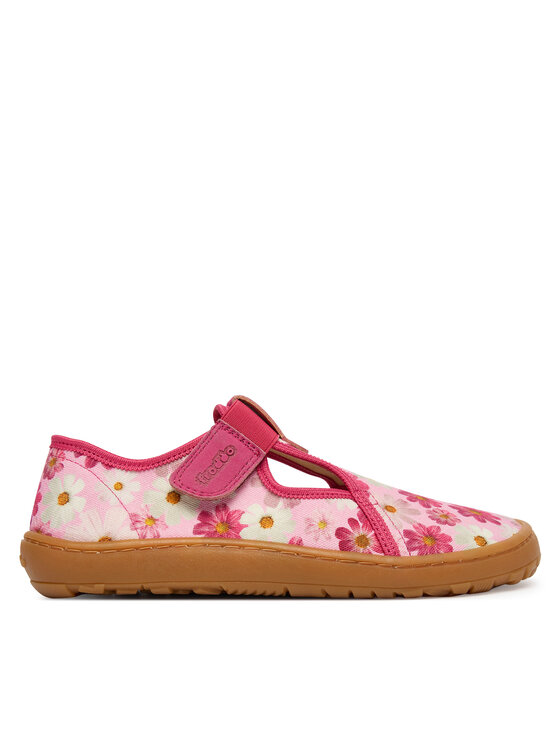 Froddo Kapcie Barefoot Canvas T-Bar G1700439-4 D Różowy