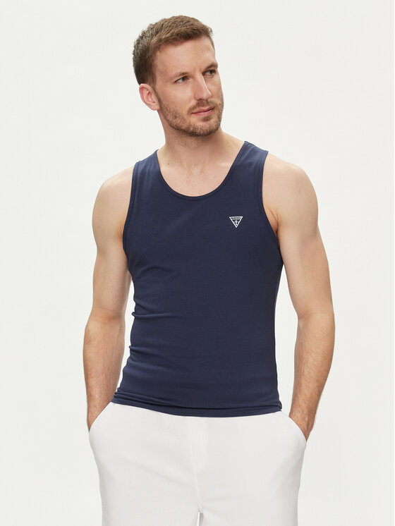 Guess Tank top U97M02 KCD31 Granatowy Regular Fit