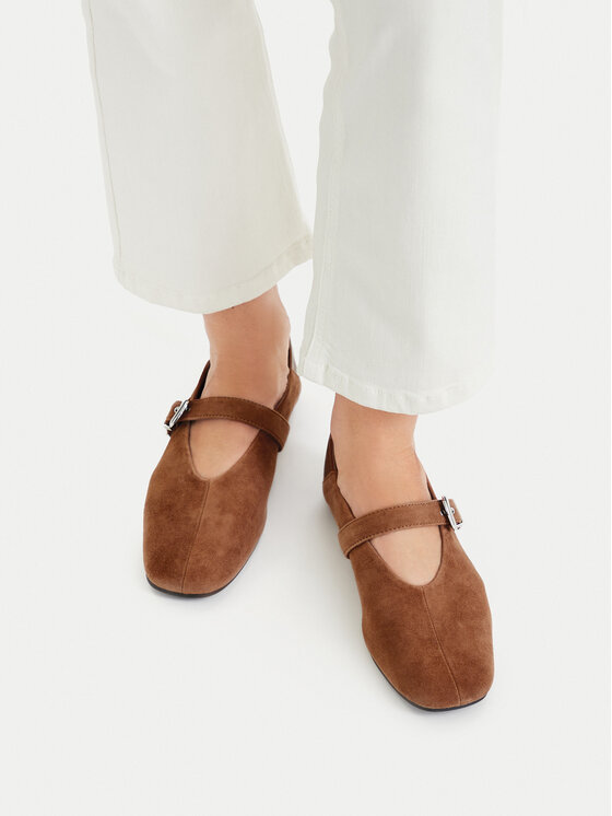 Tommy Jeans Baleriny Tjw Ballerina Suede EN0EN03067 Brązowy