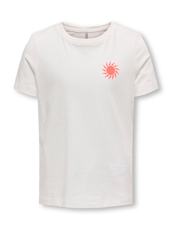 Kids ONLY T-Shirt Happy Life 15340140 Biały Regular Fit