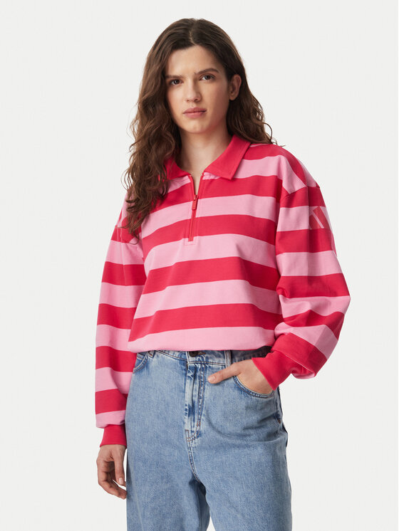 adidas Bluza Essentials Contemporary French Terry Longsleeve Polo KR3548 Różowy Regular Fit