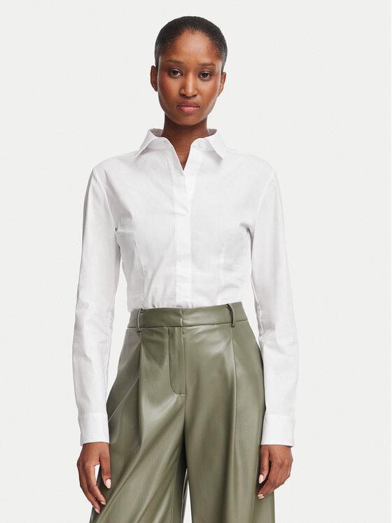 BOSS Koszula Bashinah 50571060 Biały Slim Fit