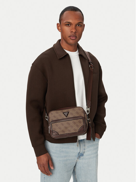 Guess Saszetka Milano HMMIL LP6222 Brązowy jasny