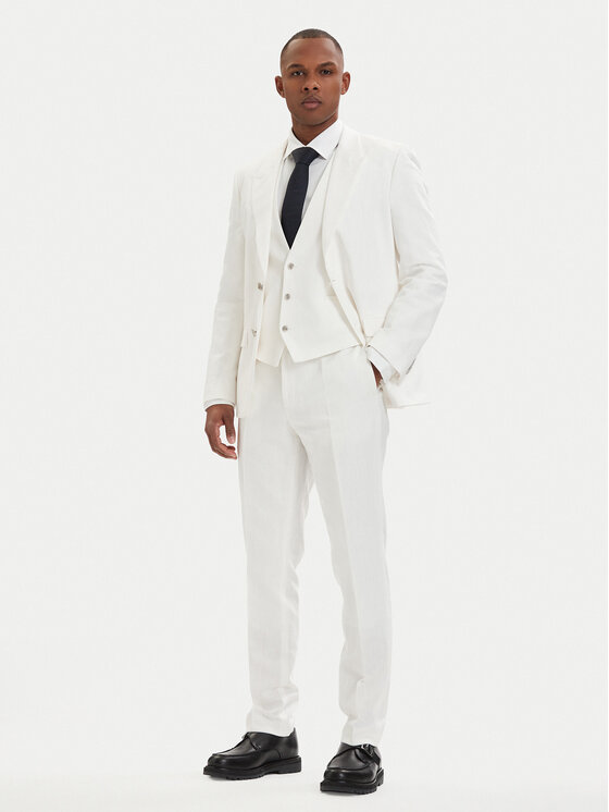 HUGO Garnitur Henry 50559672 Kremowy Slim Fit