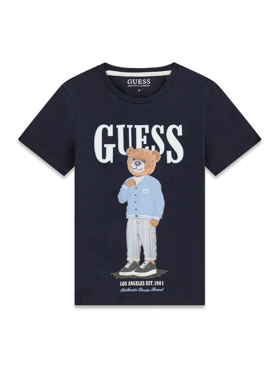 Guess T-Shirt L6GI09 K8HM4 Granatowy Regular Fit