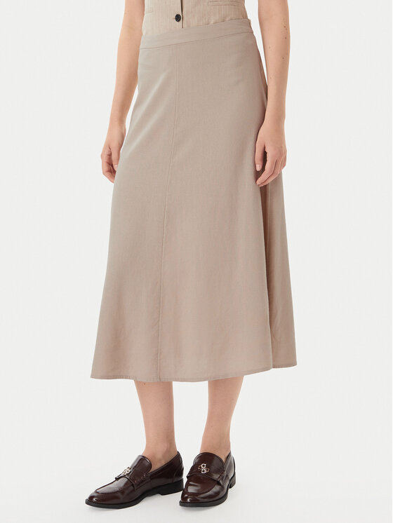 ONLY Spódnica midi Goa 15363690 Beżowy Regular Fit