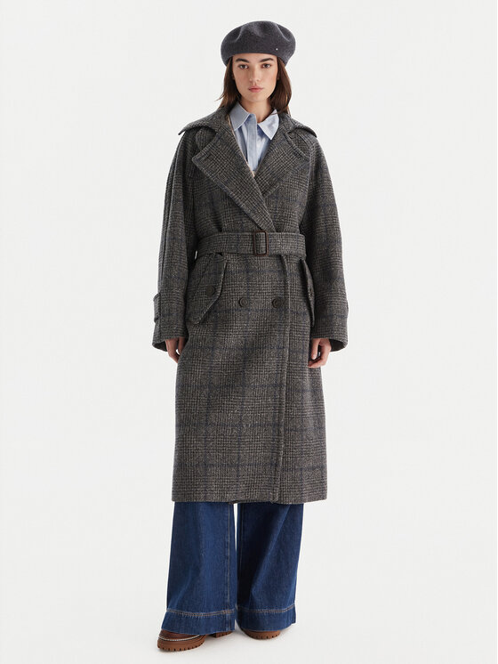Weekend Max Mara Płaszcz wełniany Sestri 2525016122 Szary Regular Fit