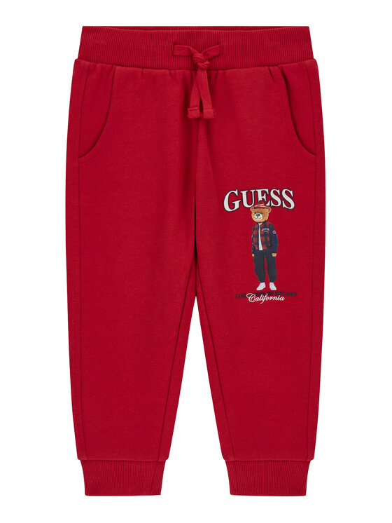 Guess Spodnie dresowe N6BB03 K6119 Czerwony ciemny Regular Fit