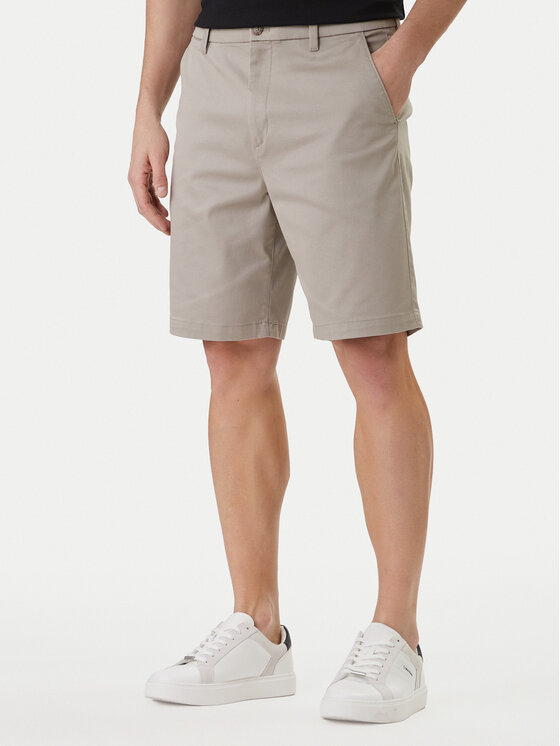 Calvin Klein Szorty materiałowe LV04LB600G Khaki Regular Fit