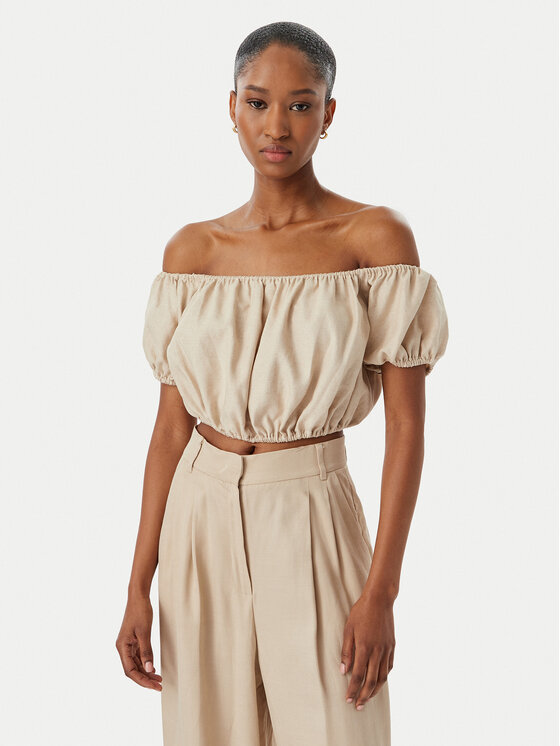 Guess Bluzka W6GHA1 W2447 Beżowy Regular Fit