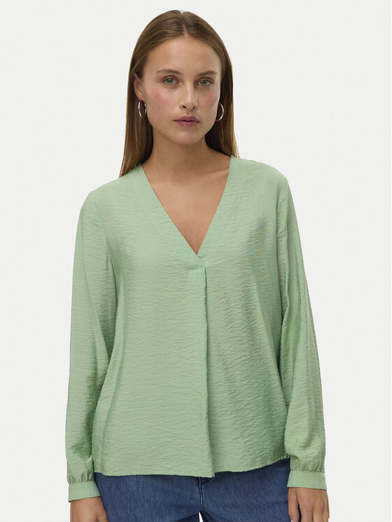 Vero Moda Bluzka Urli 10338835 Zielony Regular Fit