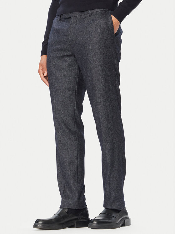 BOSS Spodnie garniturowe 50571984 Granatowy Slim Fit