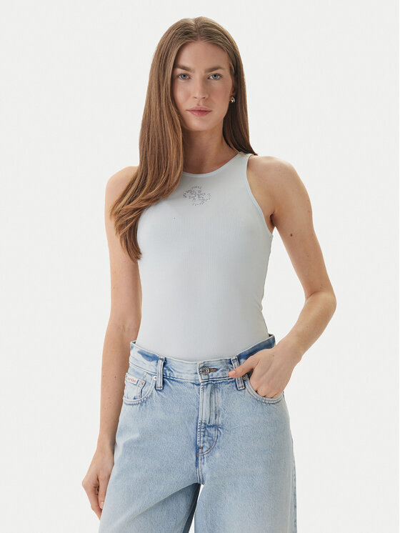 Guess Top W6RP39 KD092 Zielony jasny Regular Fit