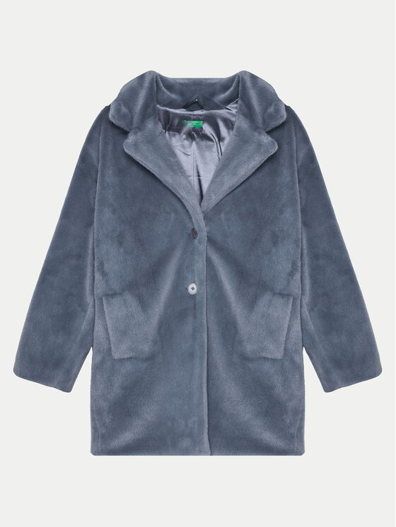United Colors Of Benetton Futro 2ZWKCN05S Szary Relaxed Fit
