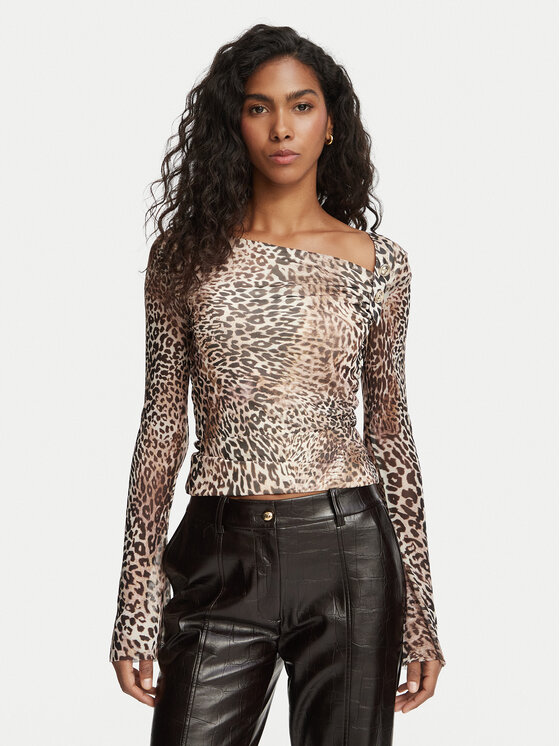 Guess Bluzka W6BP23 K6260 Beżowy Regular Fit