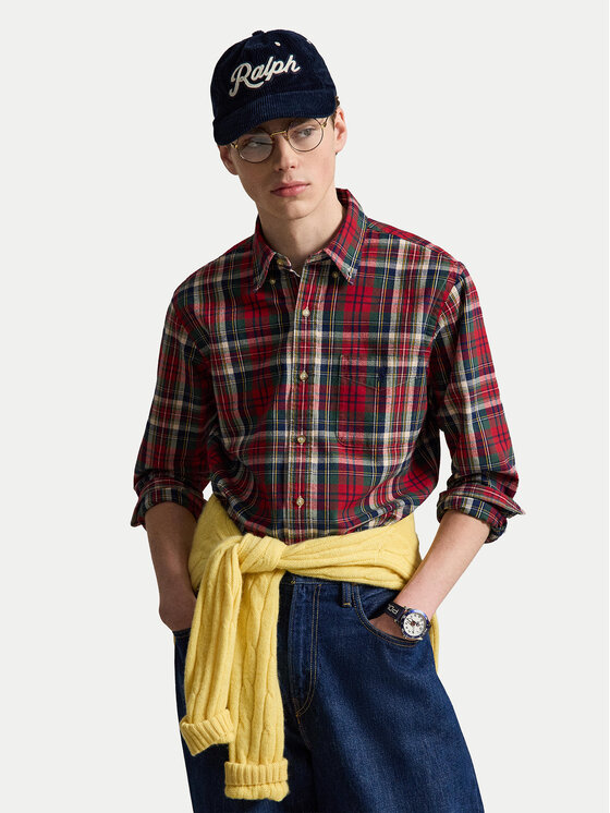 Polo Ralph Lauren Koszula 710B30242001 Czerwony ciemny Custom Fit