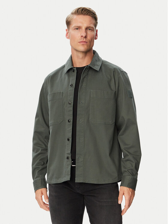 BOSS Koszula Locky_4_M 50571253 Zielony ciemny Regular Fit