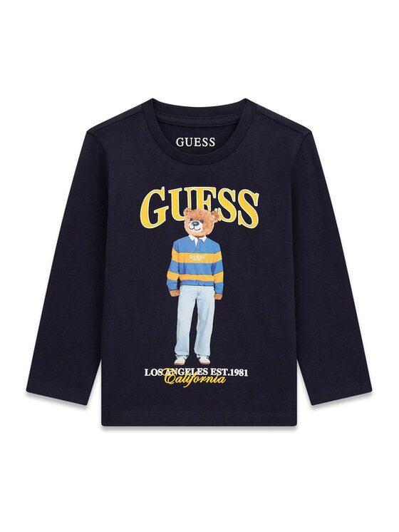Guess Bluzka N6BI04 K5854 Granatowy Regular Fit